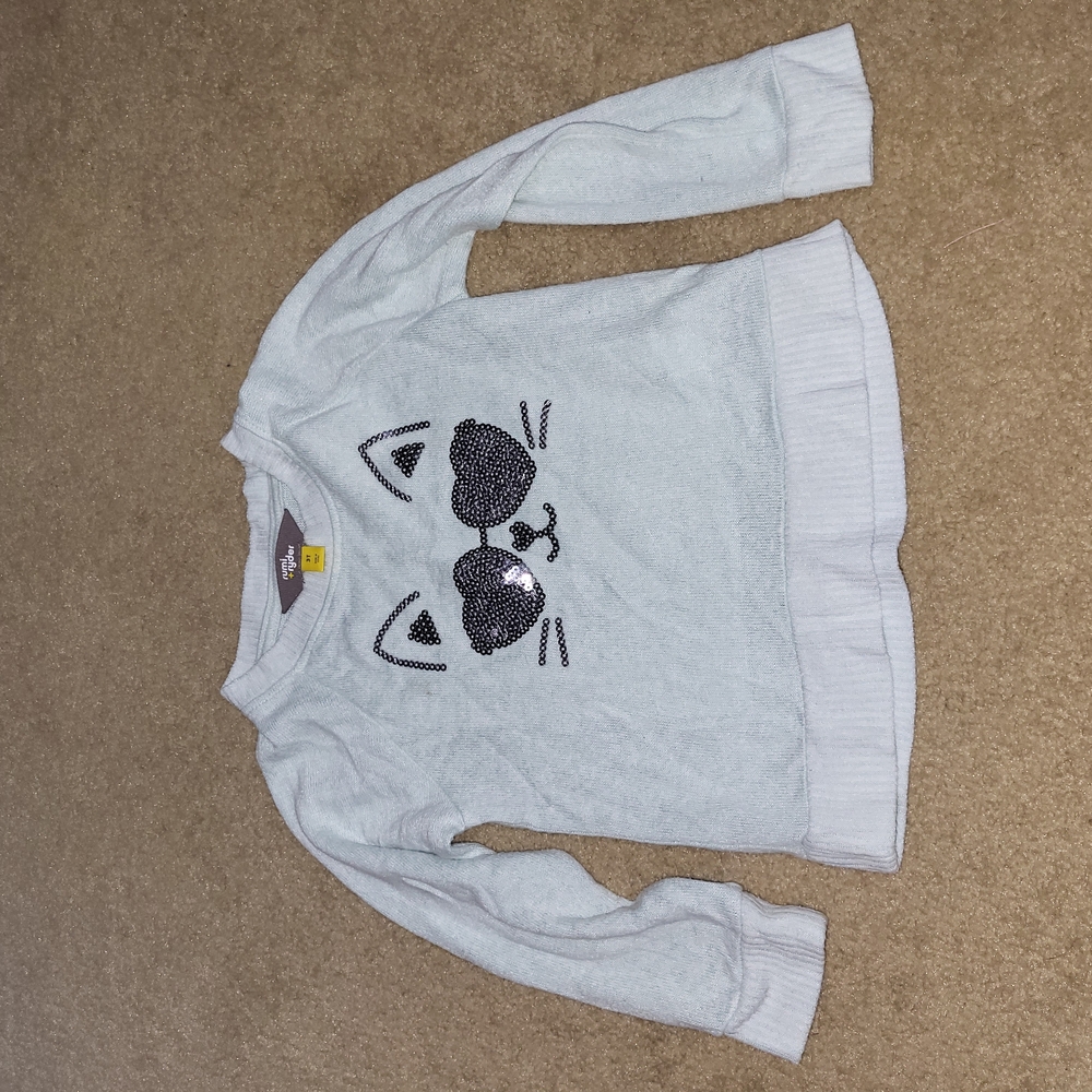 Gray Cat Face Sweater